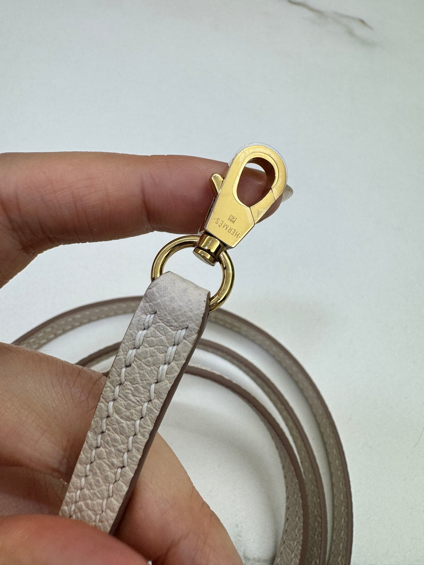 HERMES Mini Kelly II 奶昔白金扣 Epsom GHW