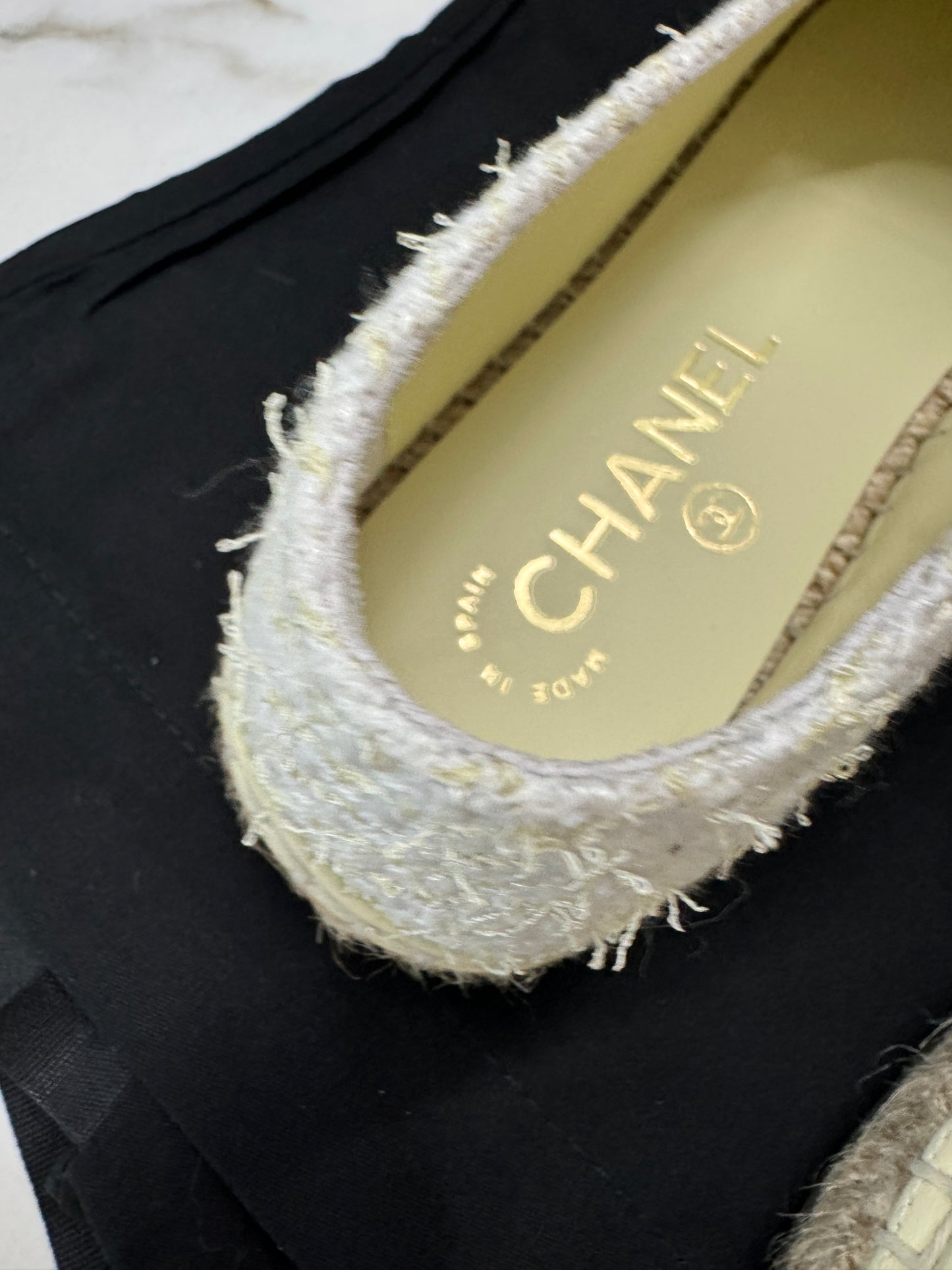 CHANEL 漁夫鞋 斜紋編織軟呢