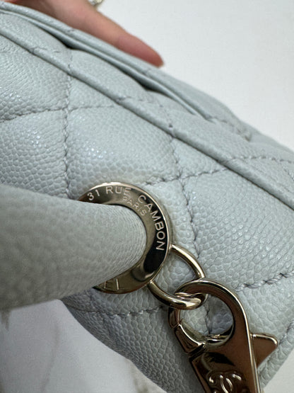 CHANEL Mini Cocohandle 霧霾藍/冰川藍 Cloud Blue
