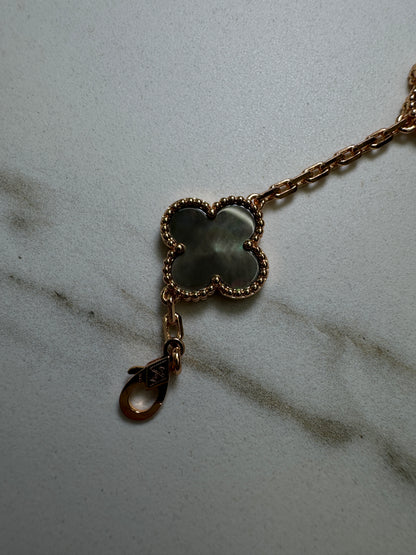 VCA Vintage Alhambra Bracelet 五花灰貝母拼鑽 玫瑰金手鏈