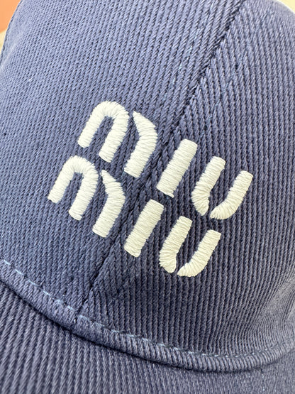 MIU MIU 後抽繩鴨舌帽 深藍