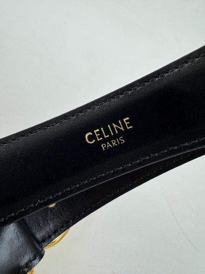 CELINE 凱旋門金扣 2.5cm皮帶 亮面牛皮