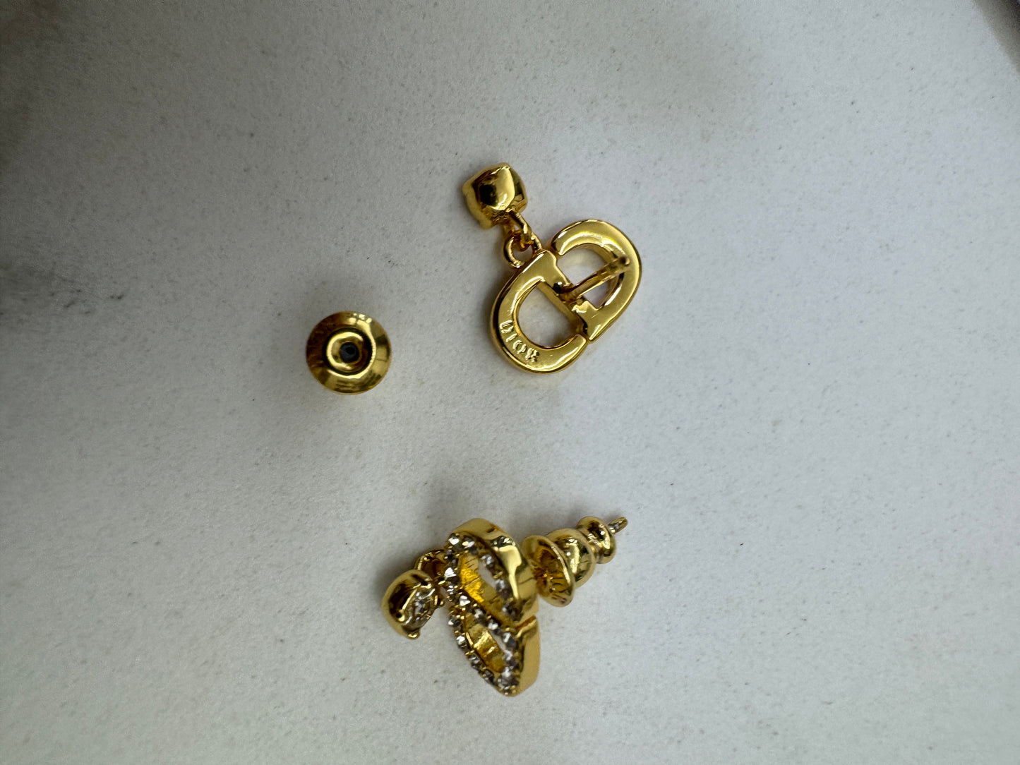 DIOR Petit CD耳環 金色