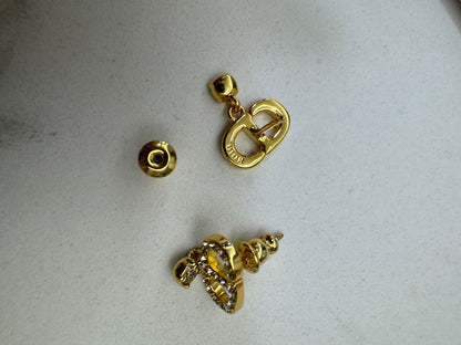 DIOR Petit CD耳環 金色