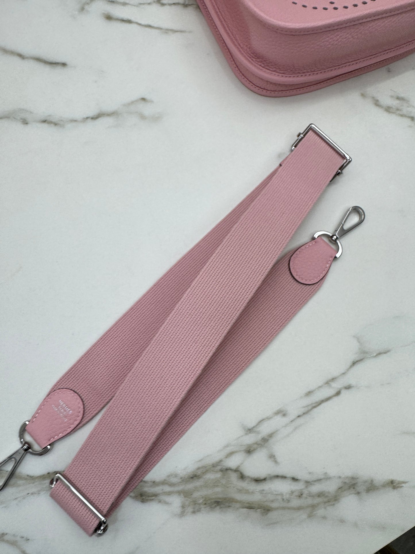 HERMES Evelyne 23 櫻花粉銀扣 3Q Rose Sakura PHW