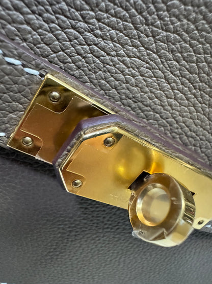 HERMES Jypsiere Mini 大象灰 金扣 evercolor 18 etoupe GHW