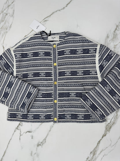 CElLINE 凱旋門Logo橫紋外套