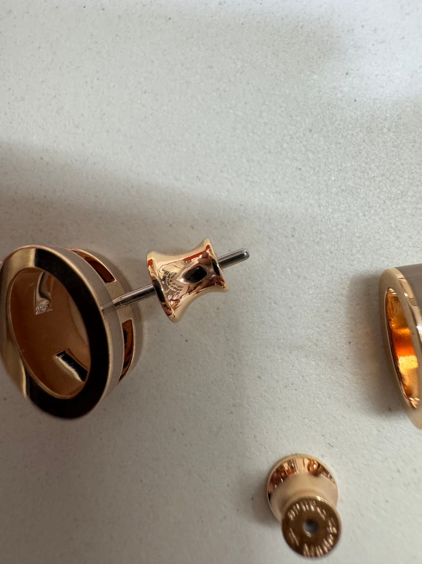 HERMES Pop H 奶茶灰 玫瑰金耳環