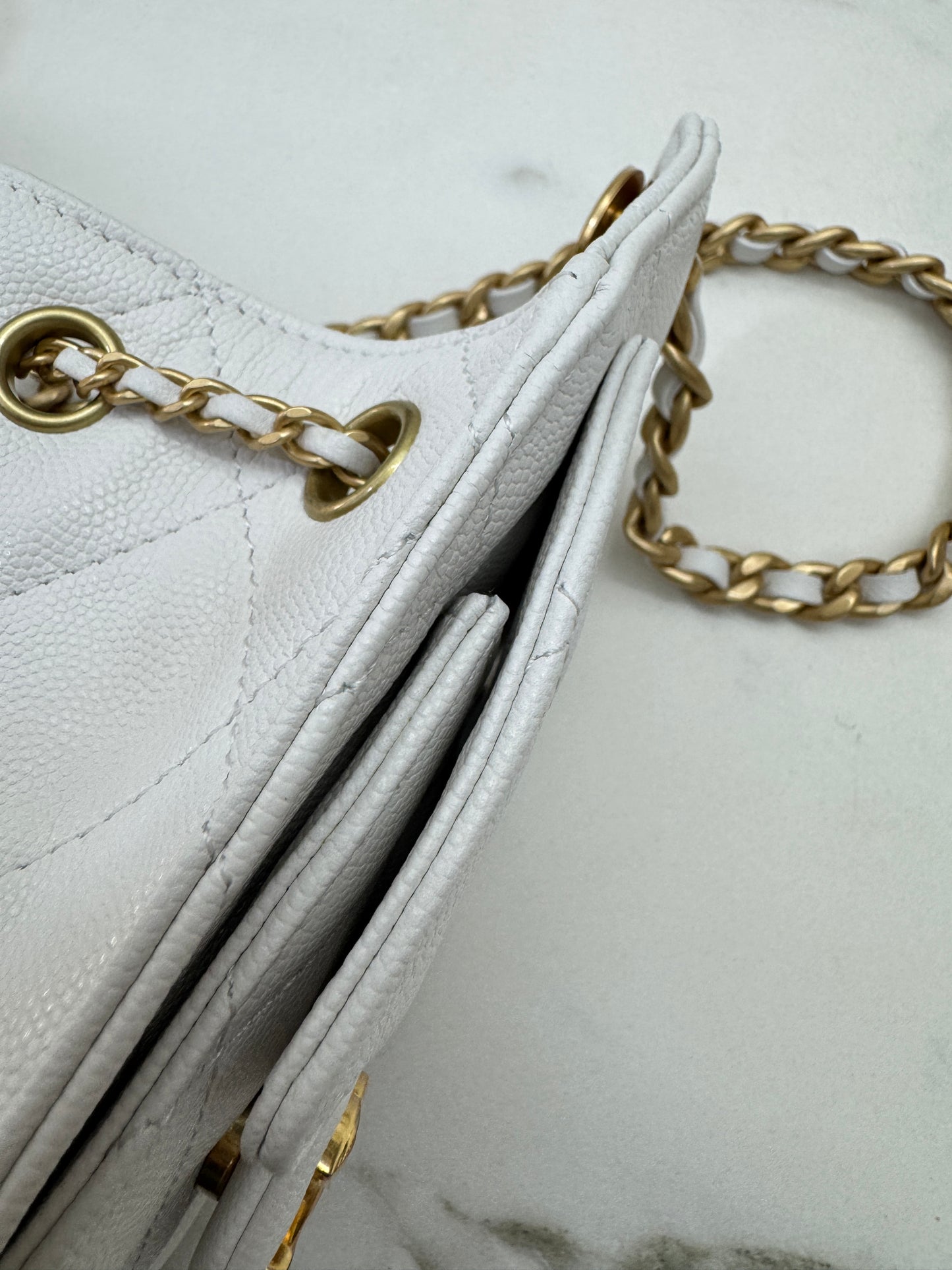 CHANEL Mini 25 Bag 白色荔枝皮