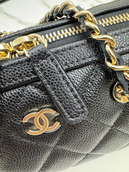 CHANEL 25P保齡球 黑色牛皮￼