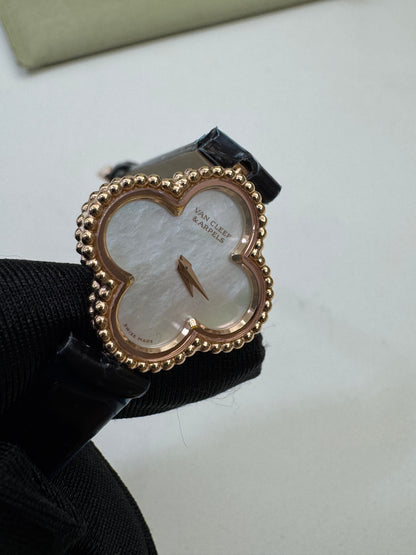 VCA Alhambra 手錶 玫瑰金白貝母