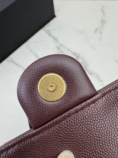 CHANEL 25Bag 荔枝牛皮 Small Chocolate