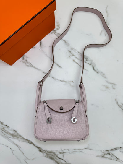 HERMES Mini Lindy 夢幻紫銀扣