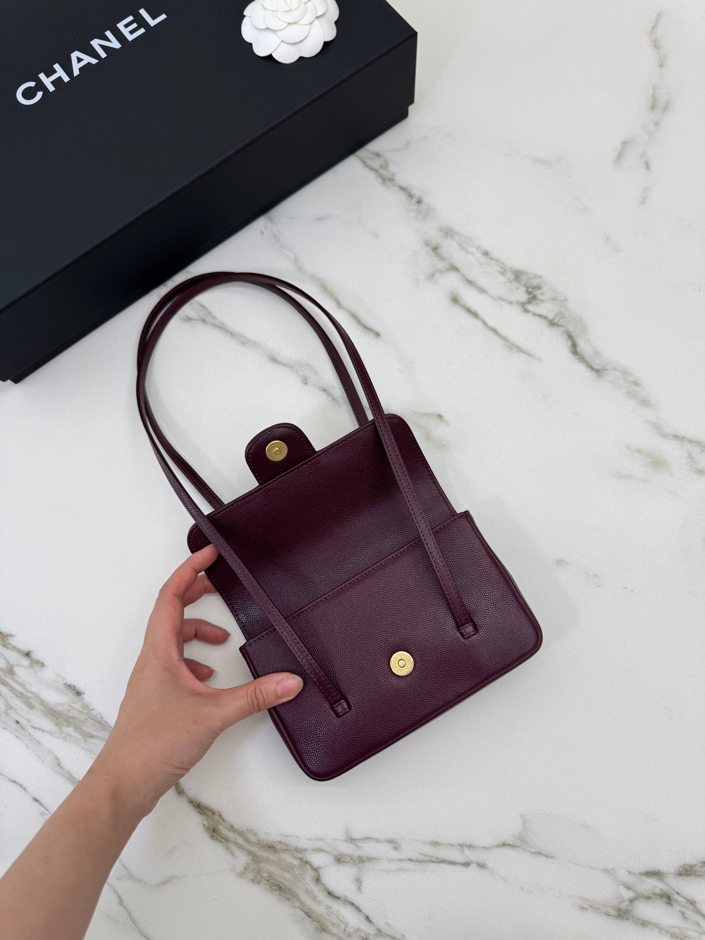 CHANEL Preppy Coco Mini 酒紅色
