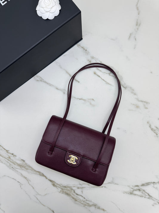 CHANEL Preppy Coco Small 酒紅色