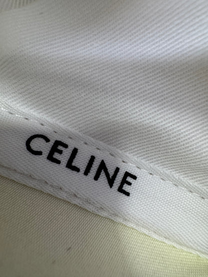 CELINE 凱旋門鴨舌帽 燈芯絨白色