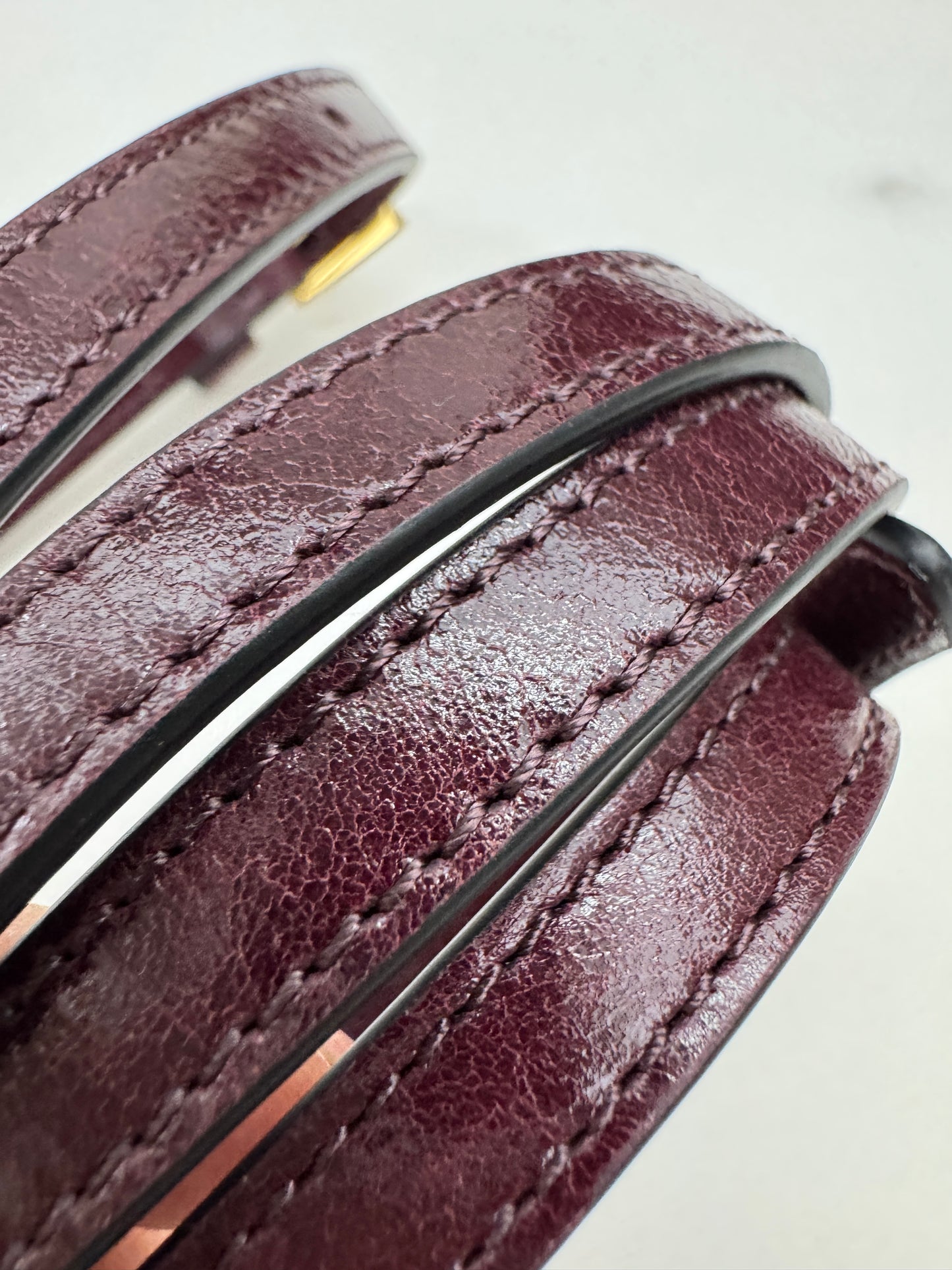 PRADA Bonnie Medium 酒紅油臘皮