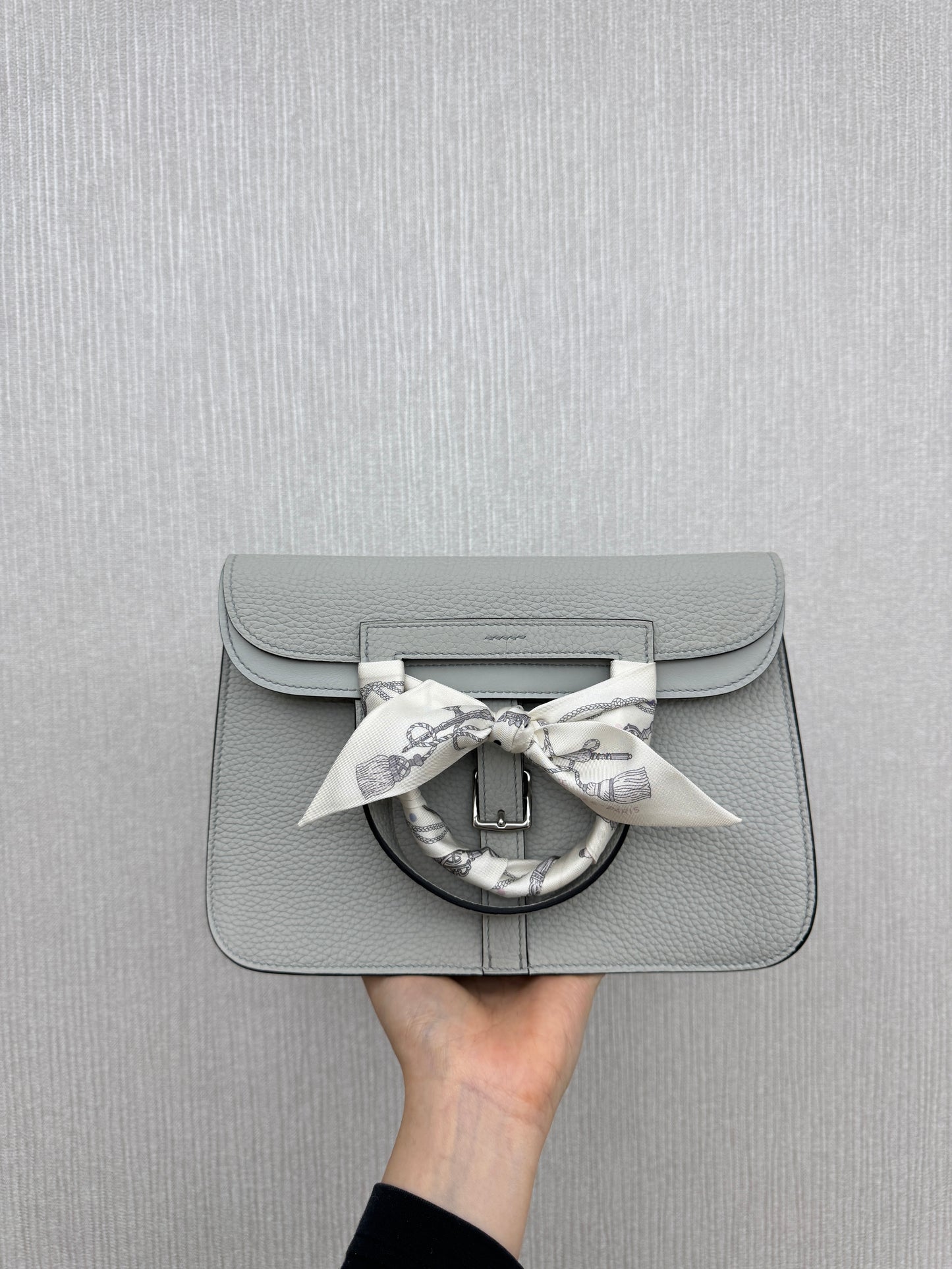 HERMES Halzan 25 聖杯藍銀扣 Bleu Pale