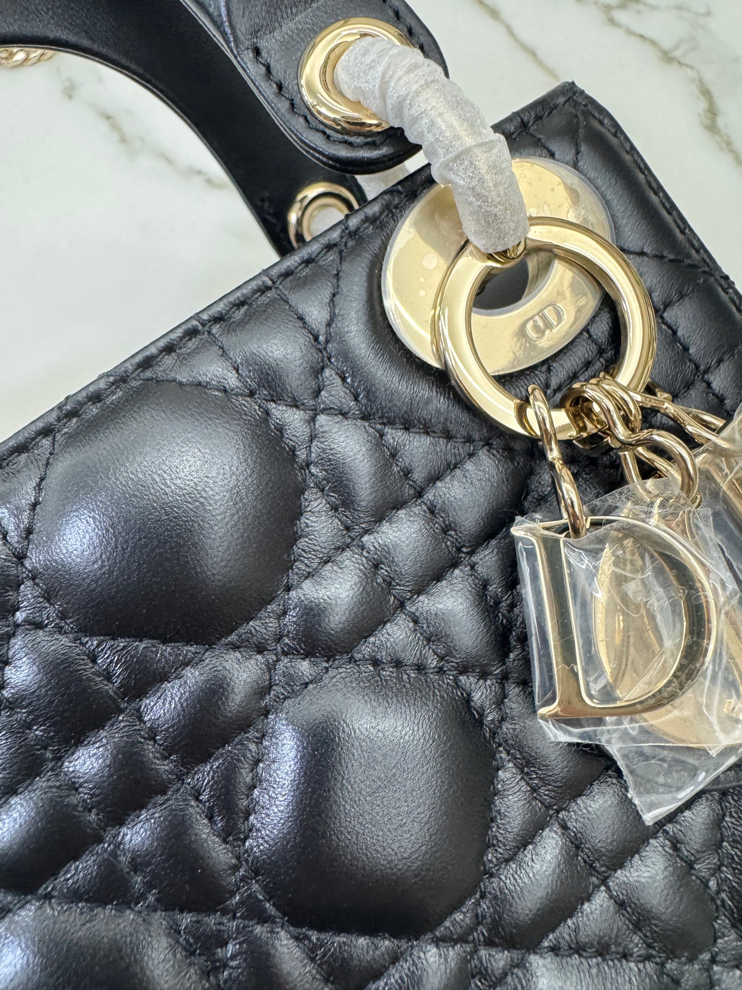 DIOR Mini Lady Dior 黑色羊皮