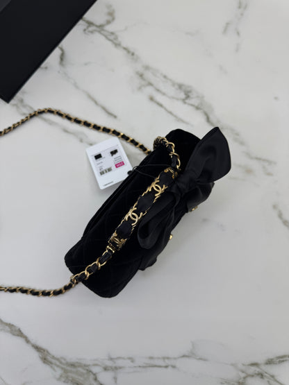 CHANEL 25K 蝴蝶結絲絨 Mini CF Top Handle