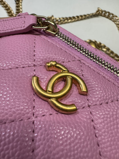 CHANEL 愛心金球小盒子 粉