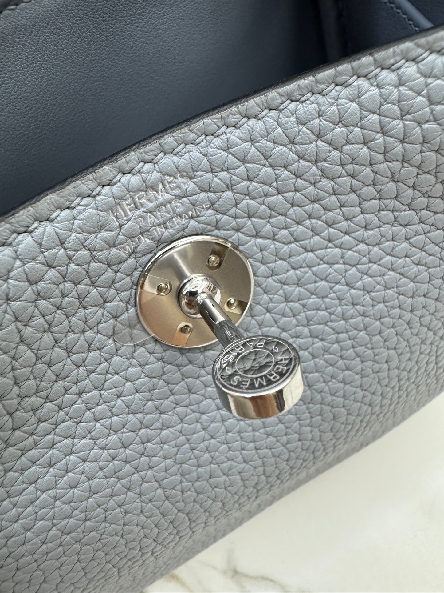 HERMES Mini Lindy II 木偶灰銀扣 TC Gris Platin PHW