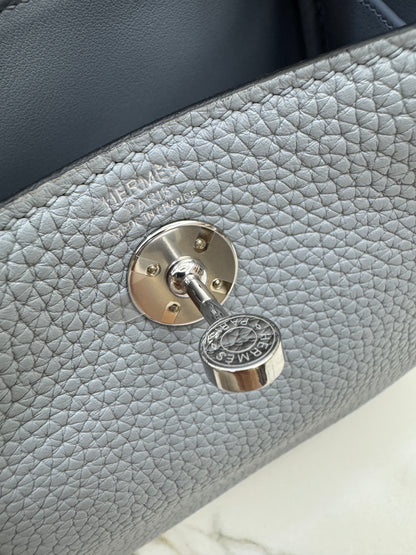 HERMES Mini Lindy II 木偶灰銀扣 TC Gris Platin PHW