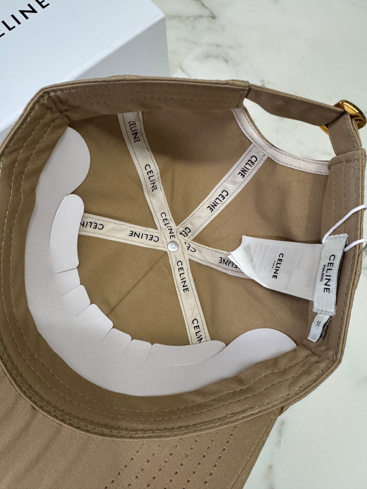 CELINE 凱旋門鴨舌帽 卡其色