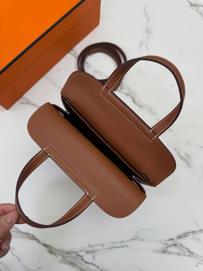 HERMES Halzan 25 金棕色金扣 TC Gold GHW