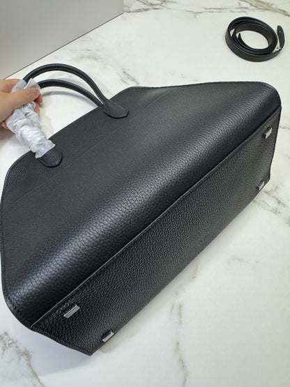 THE ROW Marguax 12 黑銀荔枝紋