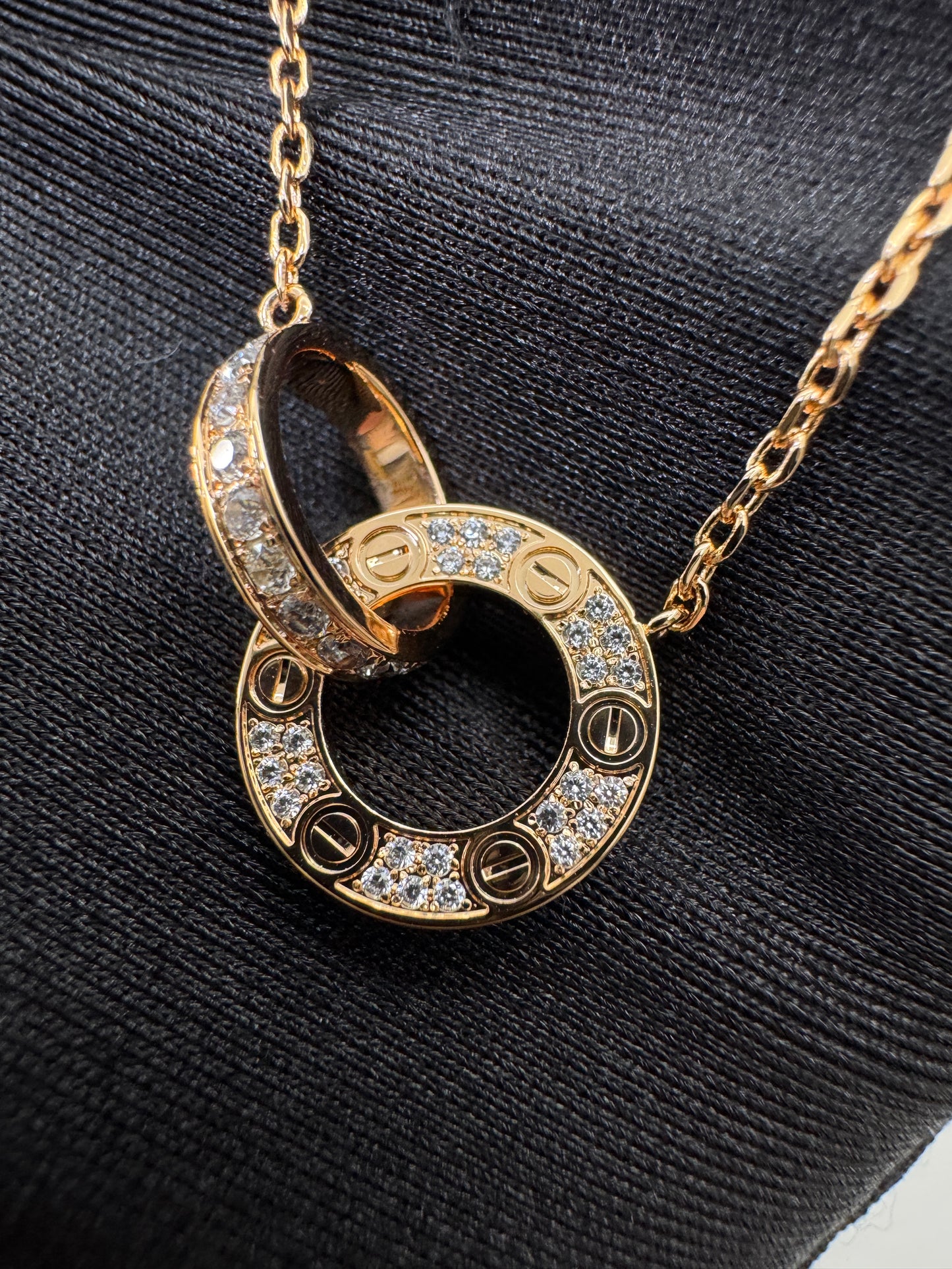 CARTIER Love Necklace 滿天星玫瑰金色