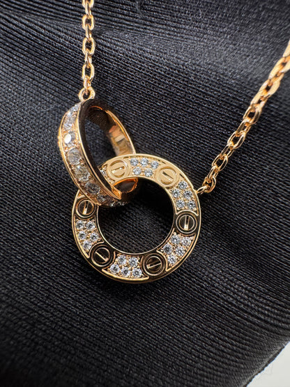 CARTIER Love Necklace 滿天星玫瑰金色