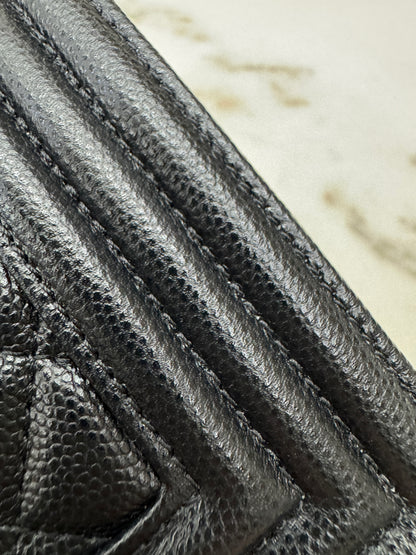 CHANEL Leboy 20cm 黑銀荔枝牛皮