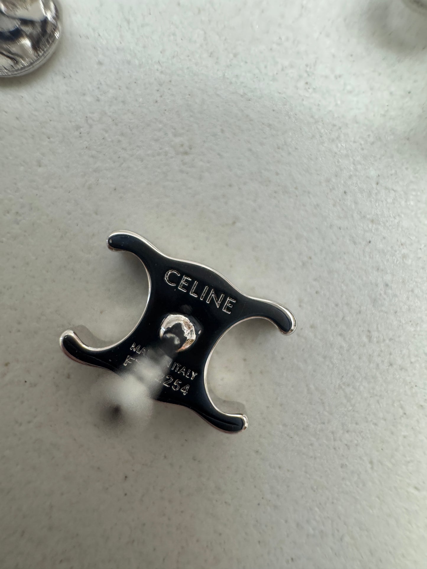 CELINE 銀色凱旋門耳釘
