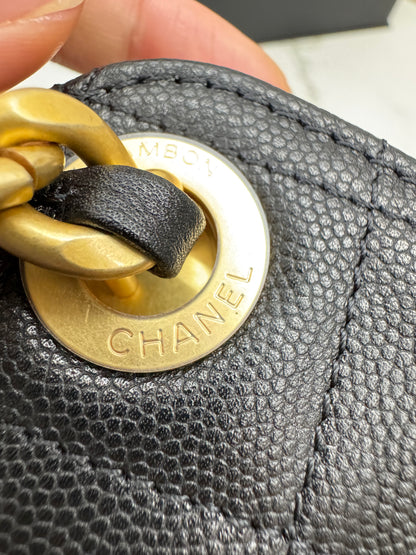 CHANEL 25Bag Medium 黑色荔枝皮