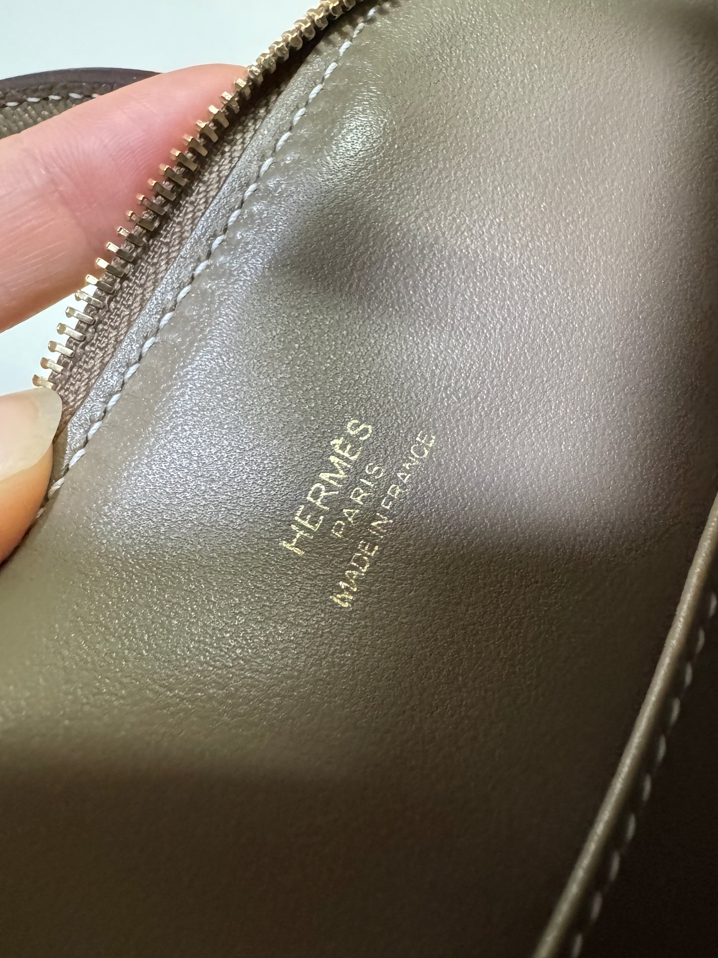 HERMES Mini Bolide 大象灰山羊皮 金扣