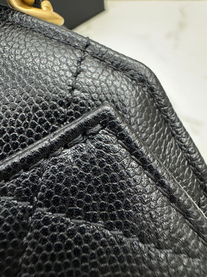 CHANEL Mini 25 Bag 黑色荔枝皮 金扣 Caviar Calfskin GHW