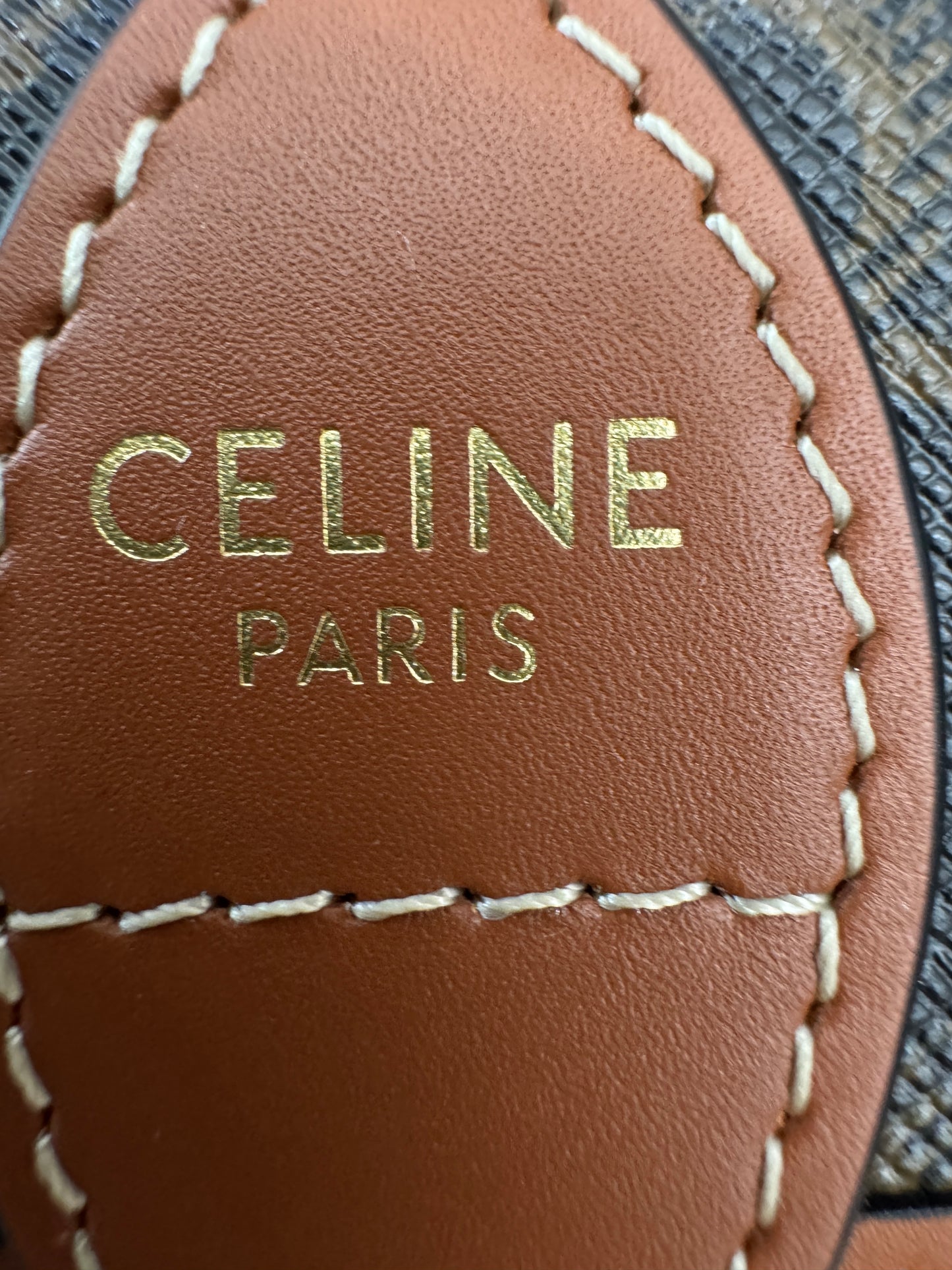 CELINE Folco 馬鞍包 深色老花