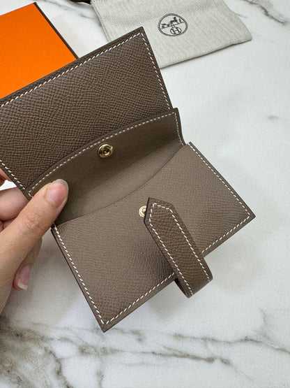 HERMES Bearn Mini Wallet 帶散紙位 大象灰金扣 Etoupe GHW