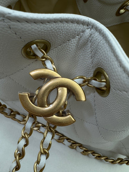 CHANEL Mini 25 Bag 白色荔枝皮