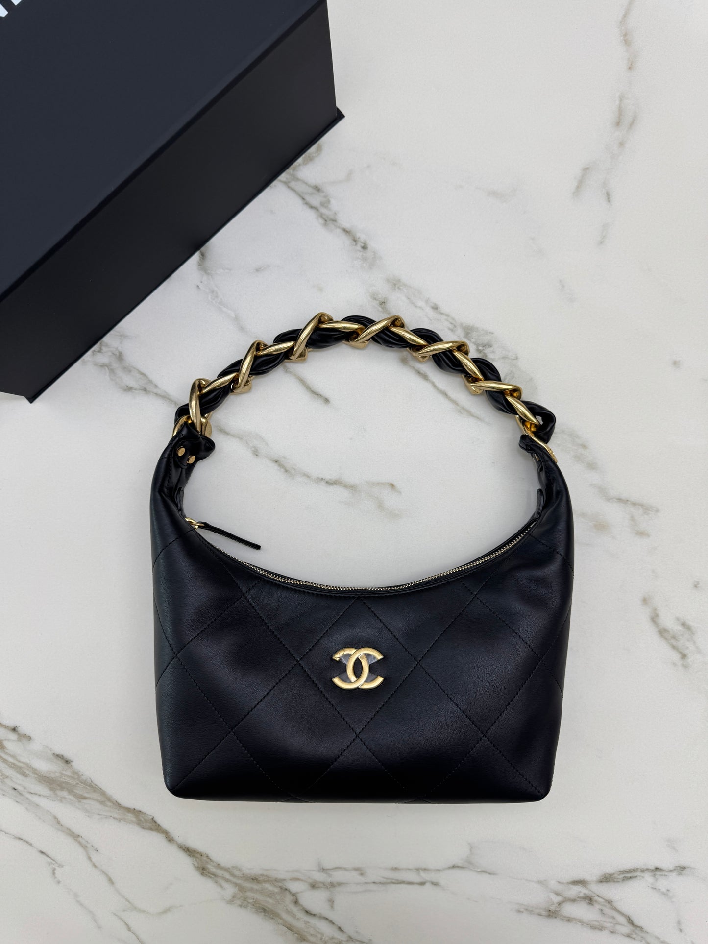 CHANEL 25K 粗鏈Hobo Small