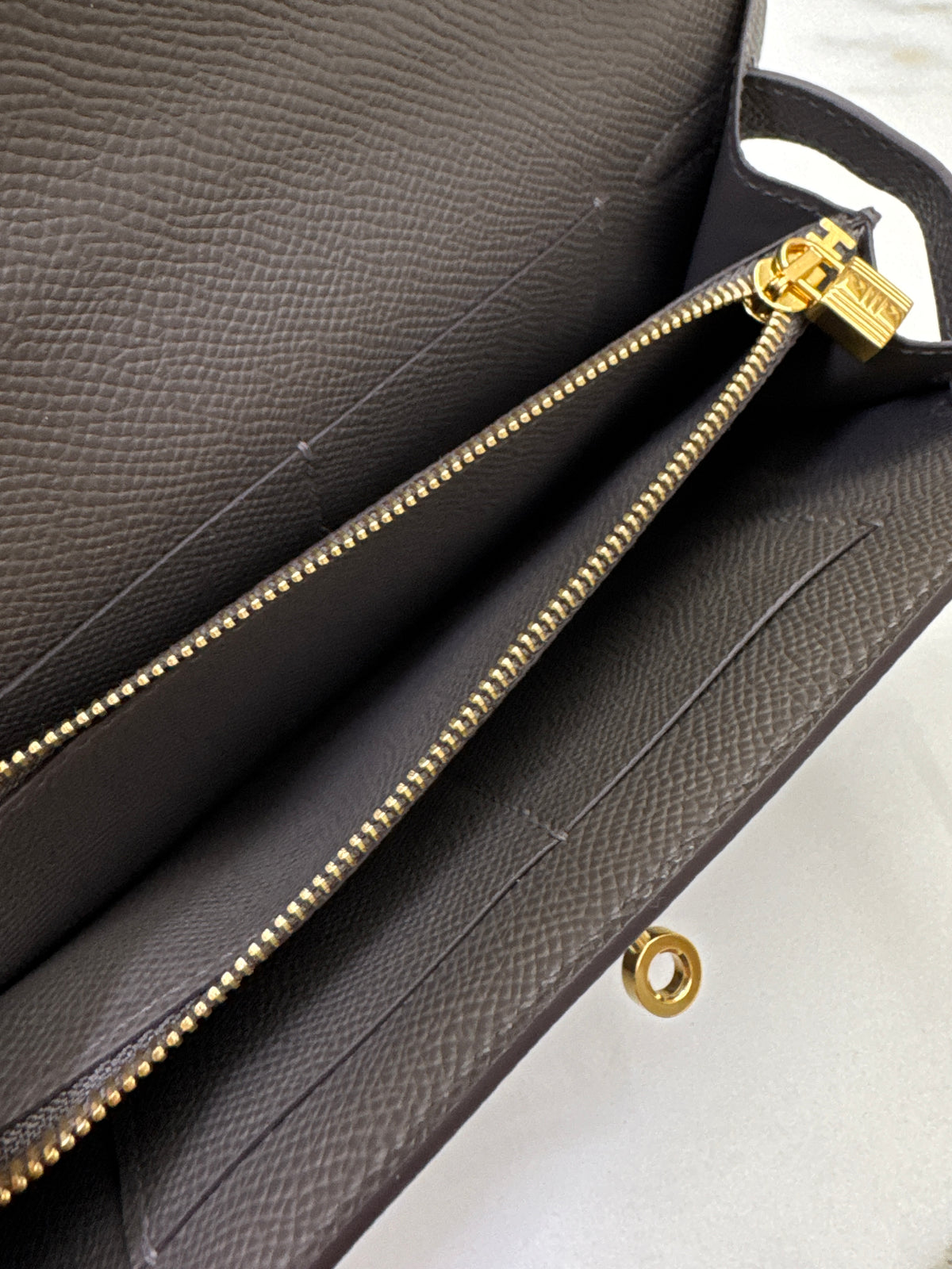 HERMES Kelly to-go 錫器灰金扣 Epsom