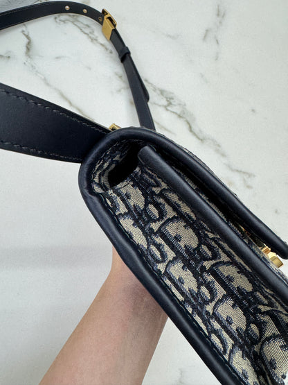 DIOR 30 Montaigne Small Blue Oblique