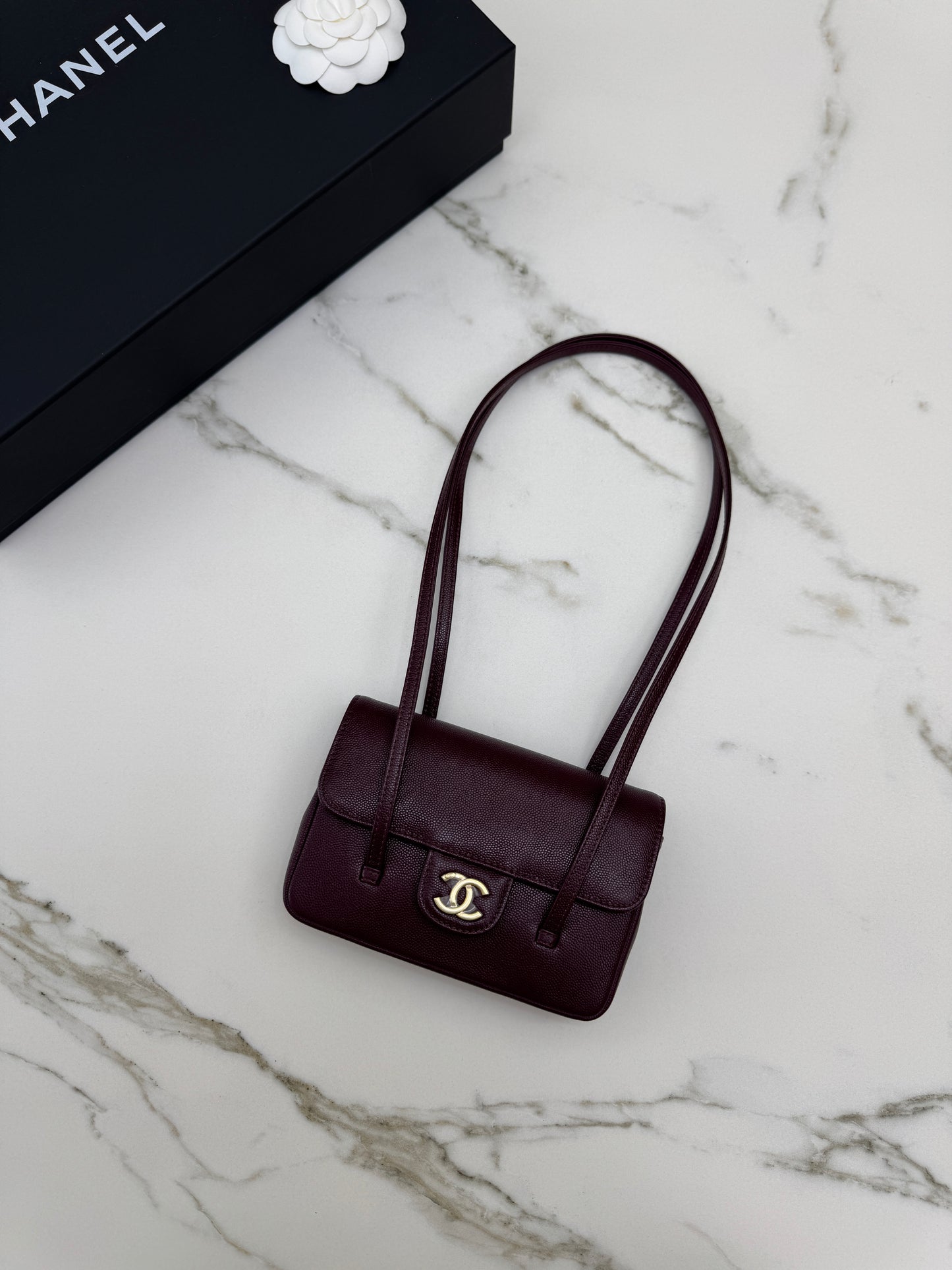 CHANEL Preppy Coco Mini 酒紅色