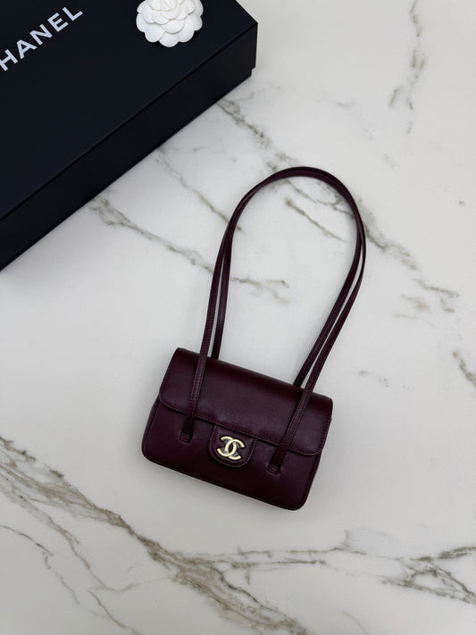 CHANEL Preppy Coco Mini 酒紅色