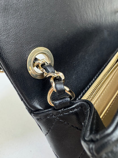 CHANEL 25K亮面淺金球 Mini CF20 Pearl Crush