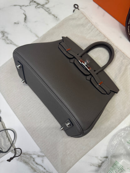 HERMES Birkin 25 錫器灰 銀扣 Togo 8F Etain PHW