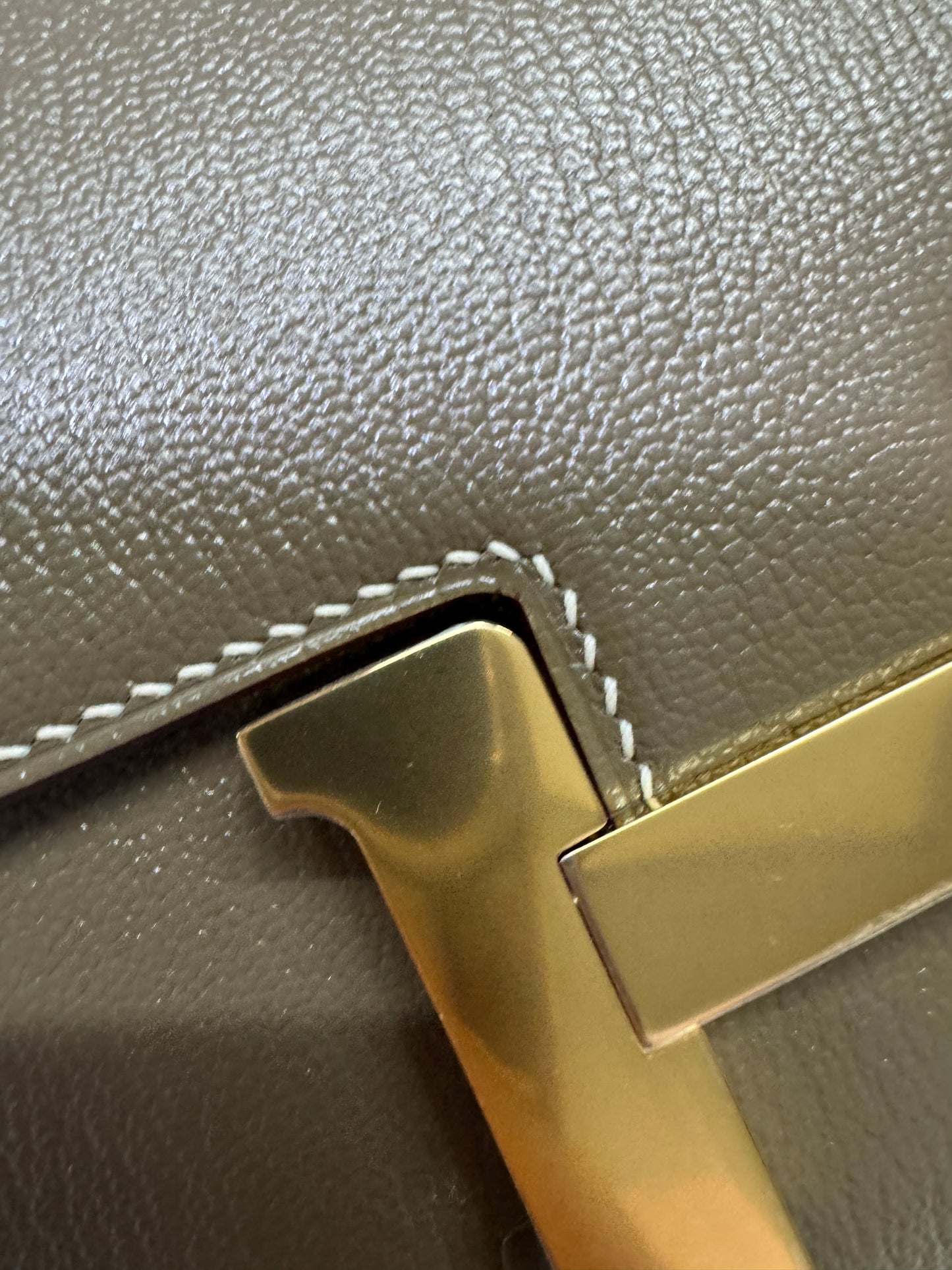 HERMES Mini Constance 大象灰山羊皮 金扣 Etoupe GHW