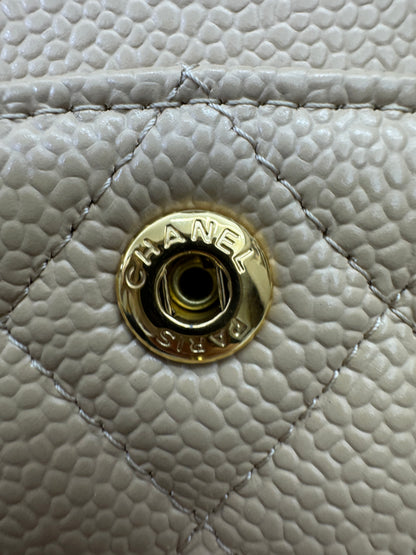 CHANEL CF23 Small 米杏色牛皮金扣 Beige Caviar Calfskin GHW