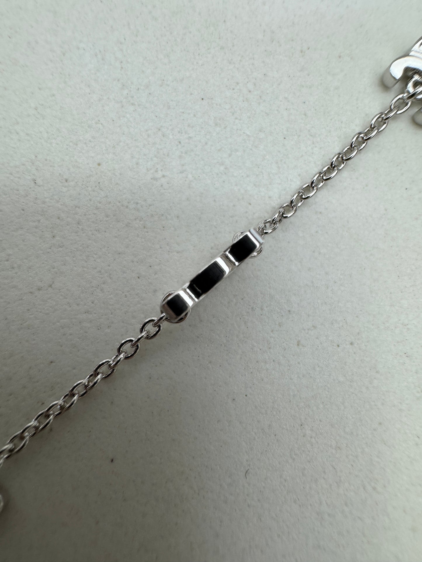 CELINE 凱旋門五花Logo手鏈 銀色